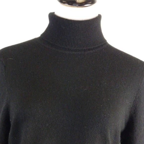 CHARTER CLUB MACYS ply black turtle neck CASHMERE SWEATER classic M